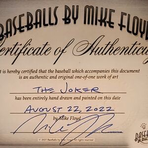 Mike Floyd "JOKER" baseball 1 of 1
